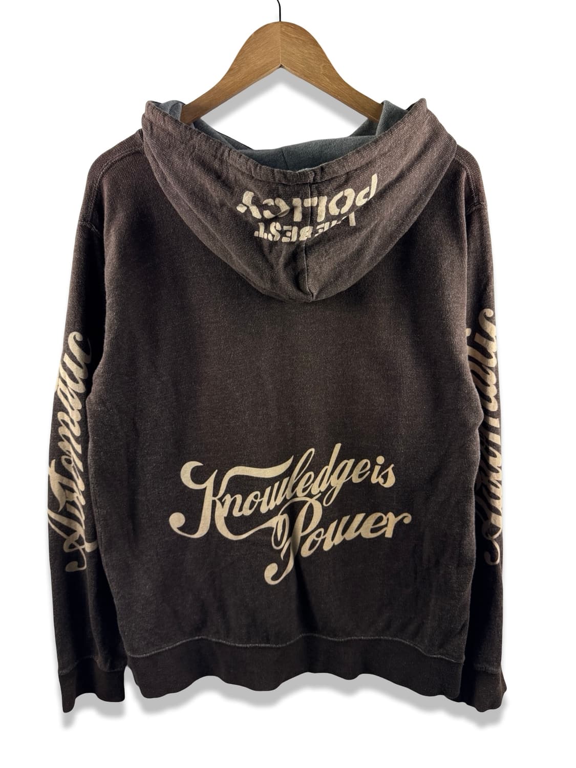 JPN Y2K 패치 디테일 레터링 브라운 후드티2601 상품이미지2