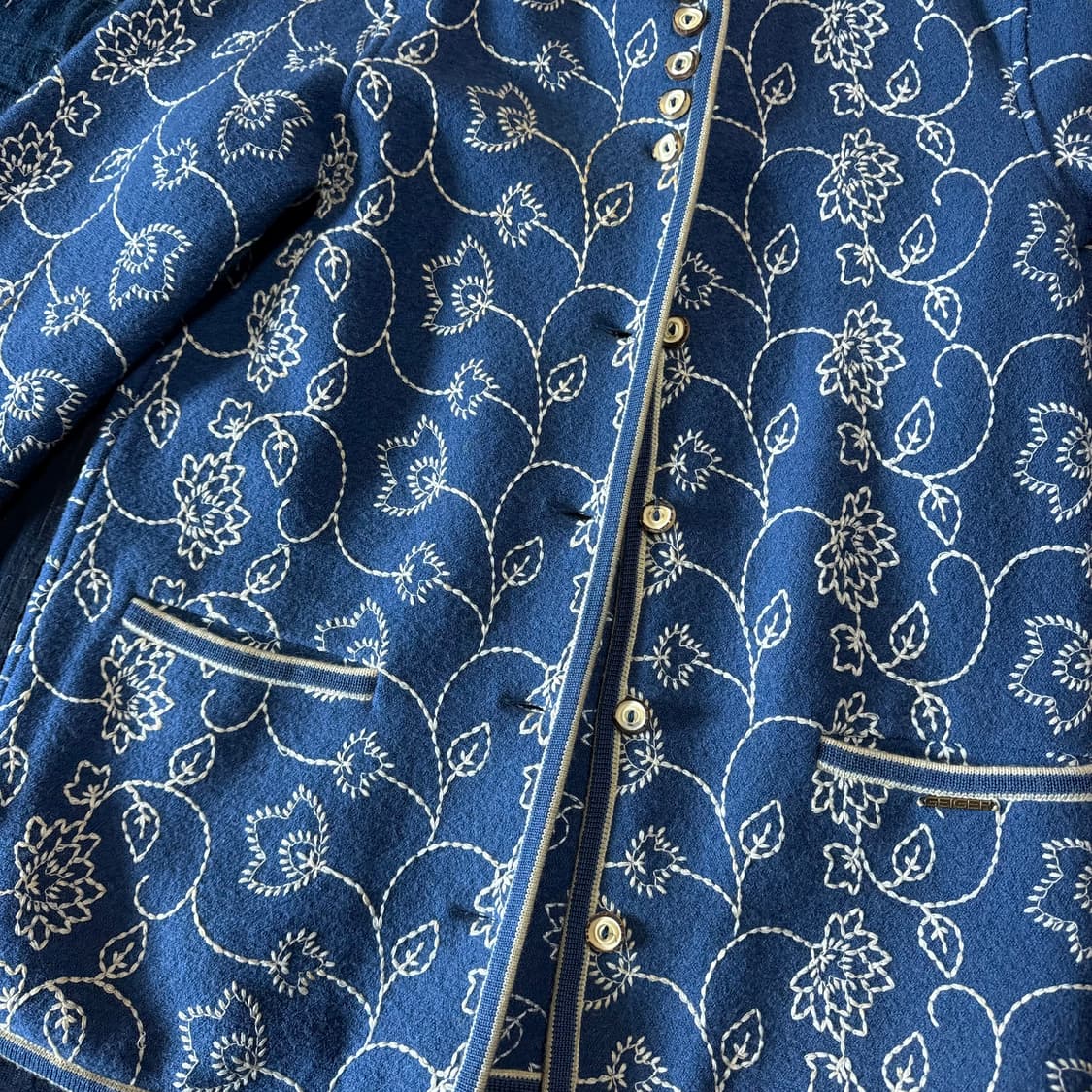 90‘s Geiger  플라워 스티치 울 가디건 36 상품이미지3