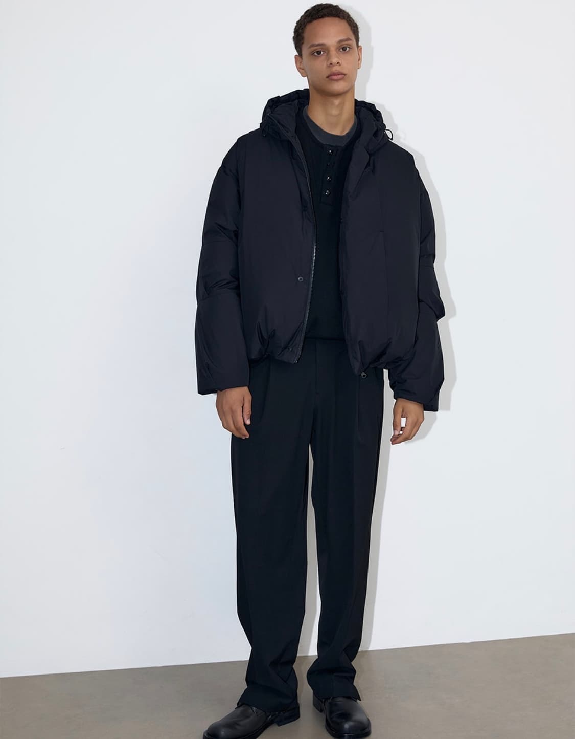 [L] 일꼬르소 IL CORSO 플리츠 볼륨 후드 구스다운 점퍼 상품이미지7