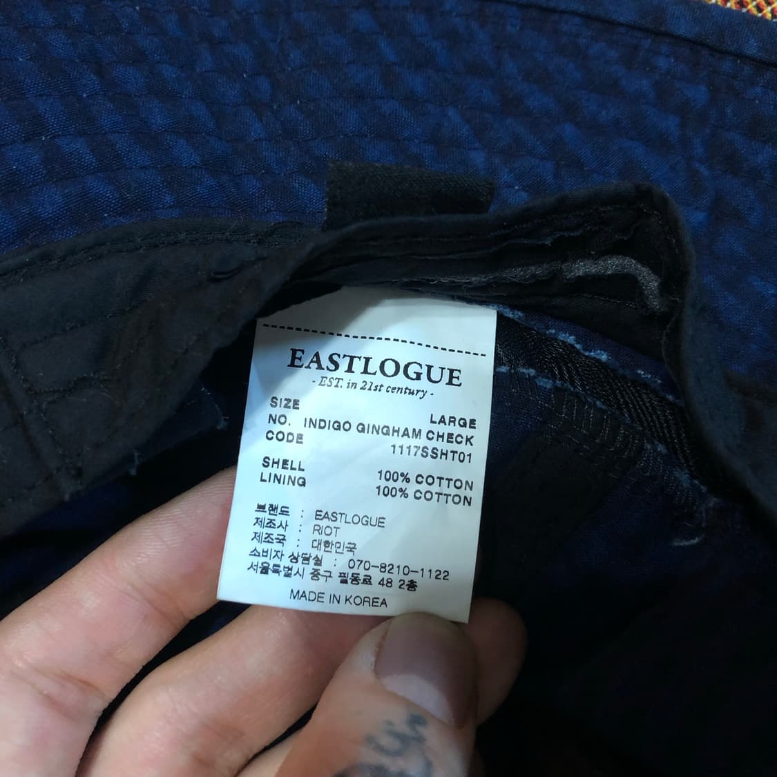 Eastlogue navy check bucket hay 상품이미지4