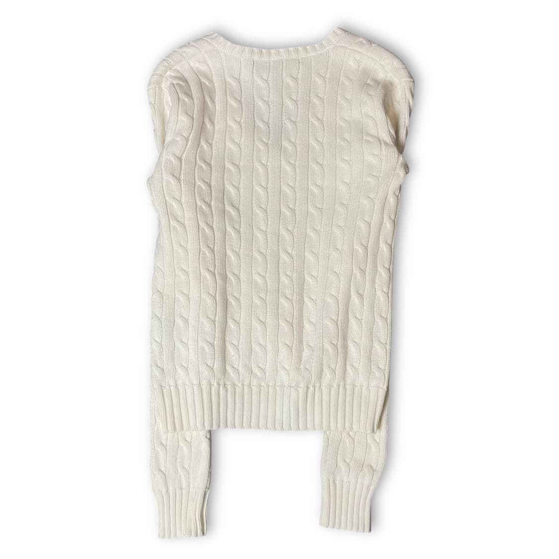 폴로랄프로렌 골드포니 아이보리 브이넥 케이블 니트 S 상품이미지2