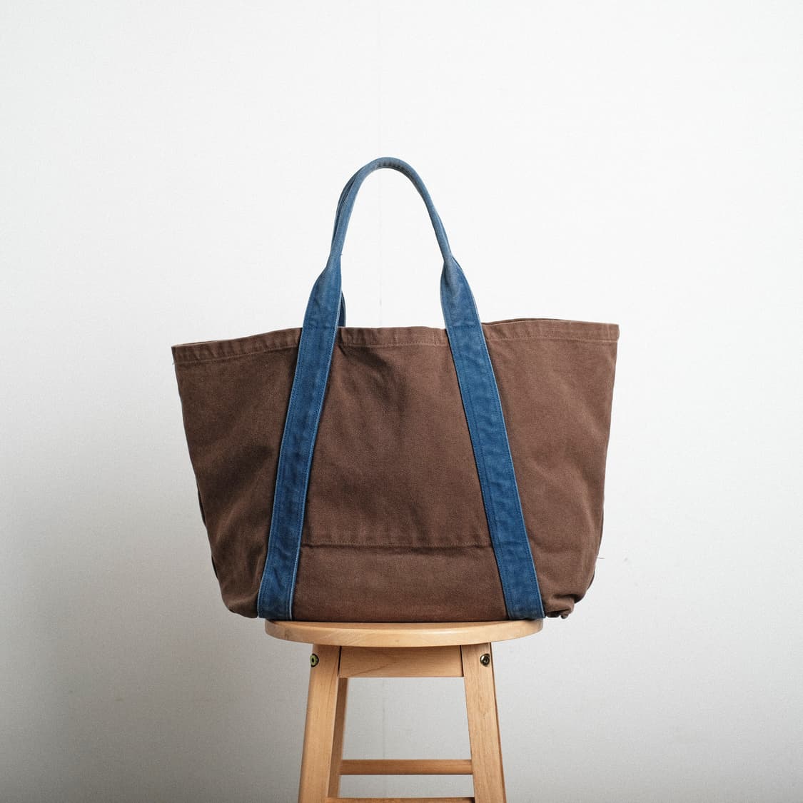 45rpm 브라운/블루 캔버스 토트백 상품이미지6