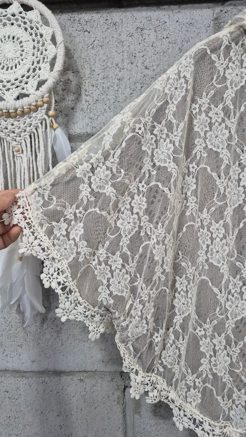 어스뮤직 리버시블 레이스 케이프 판쵸 모리걸 사와코 상품이미지3