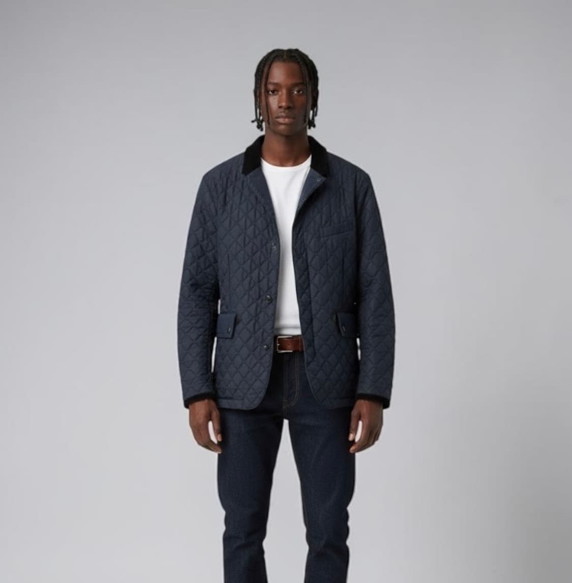 .50/ 버버리 워싱 엘보 레더패치 퀄팅 자켓 상품이미지1