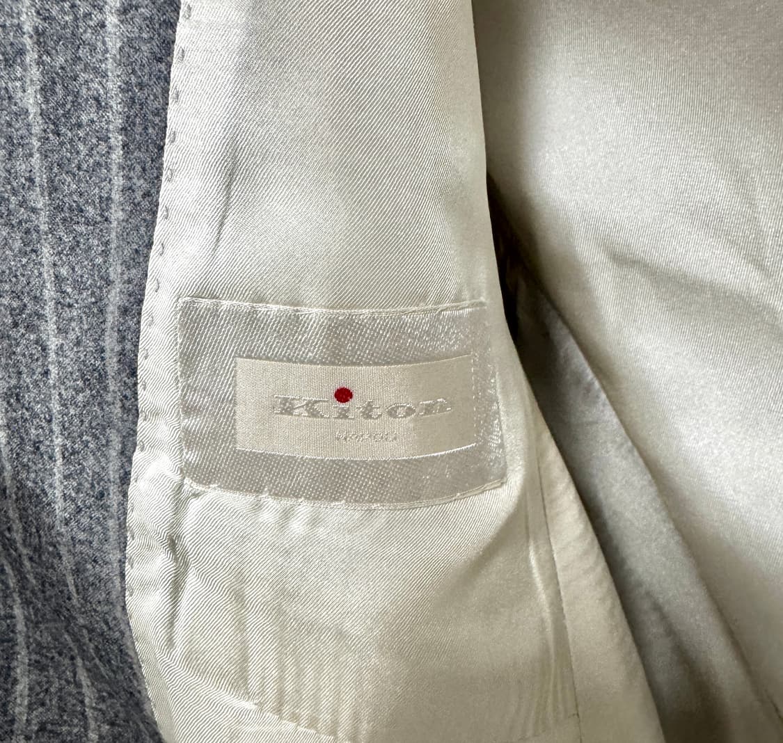 KITON 키톤 여성 원버튼 그레이 스트라이프 울 자켓 42 상품이미지6