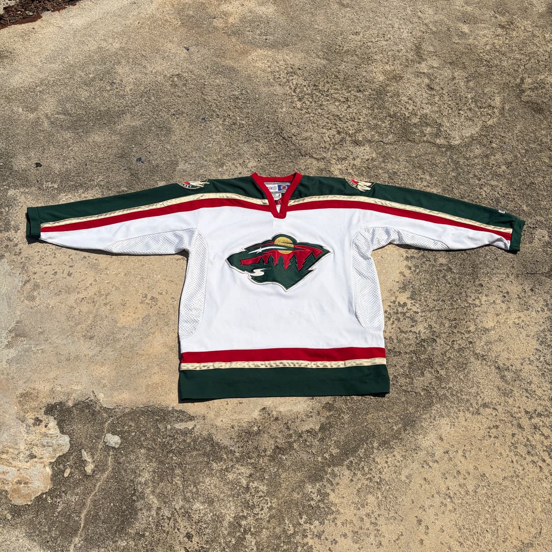 90s CCM NHL 미네소타 와일드 빈티지 럭비져지 유니폼 XL 상품이미지6