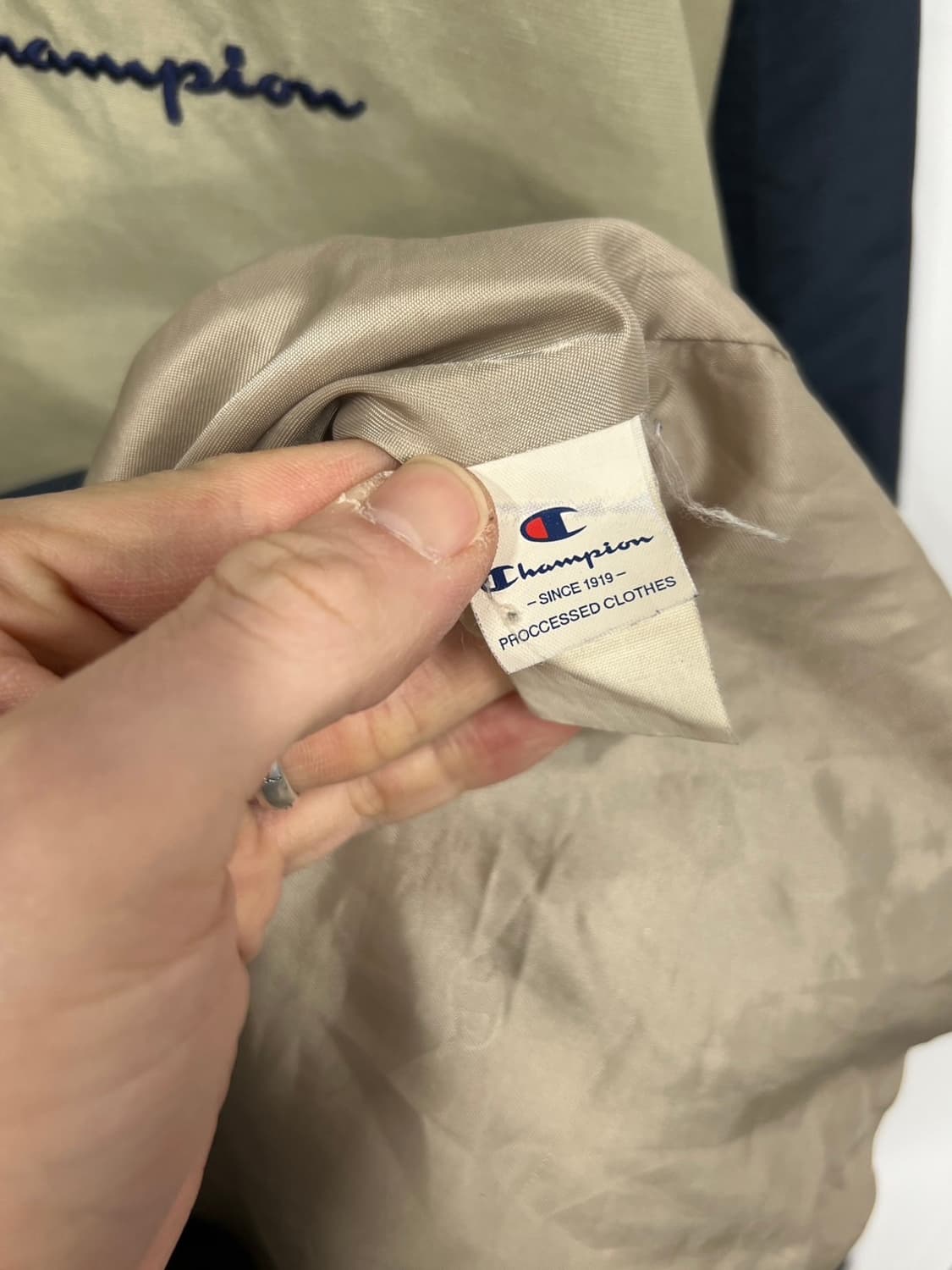 챔피온 로고 올드스쿨 반집업 바람막이 아노락 상품이미지7