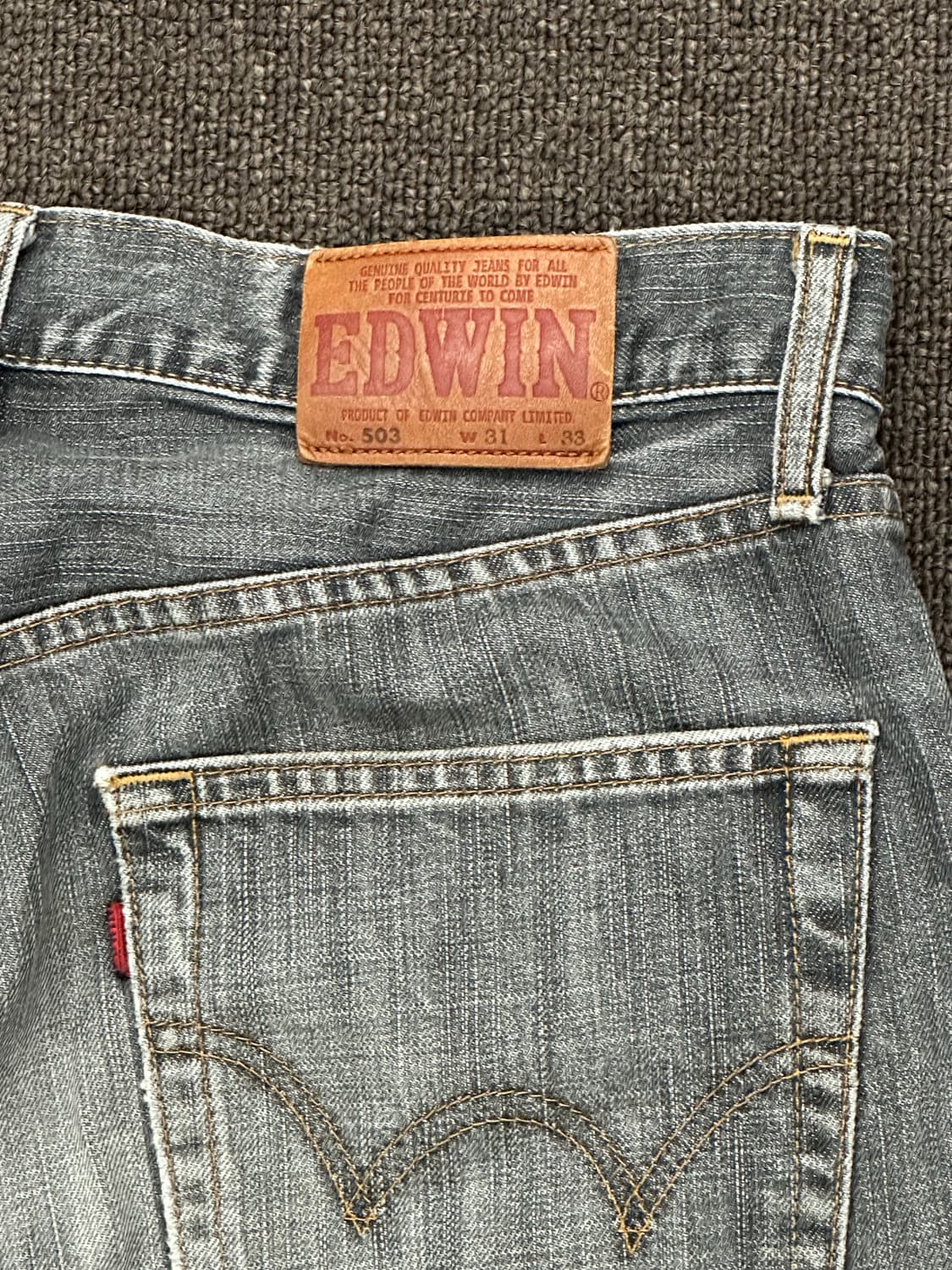 31x33)EDWIN 503 vintage 흑청 데님팬츠 상품이미지5