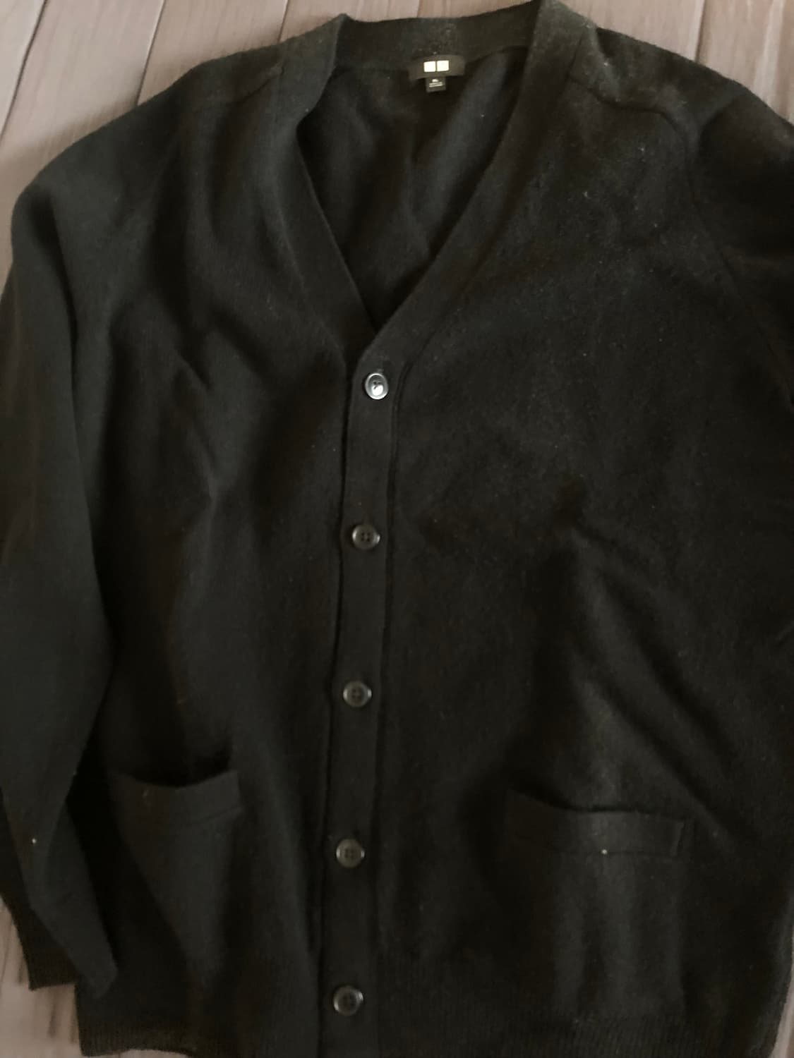 (오늘만급처)유니클로 램스울 가디건 블랙,그레이XL 상품이미지2