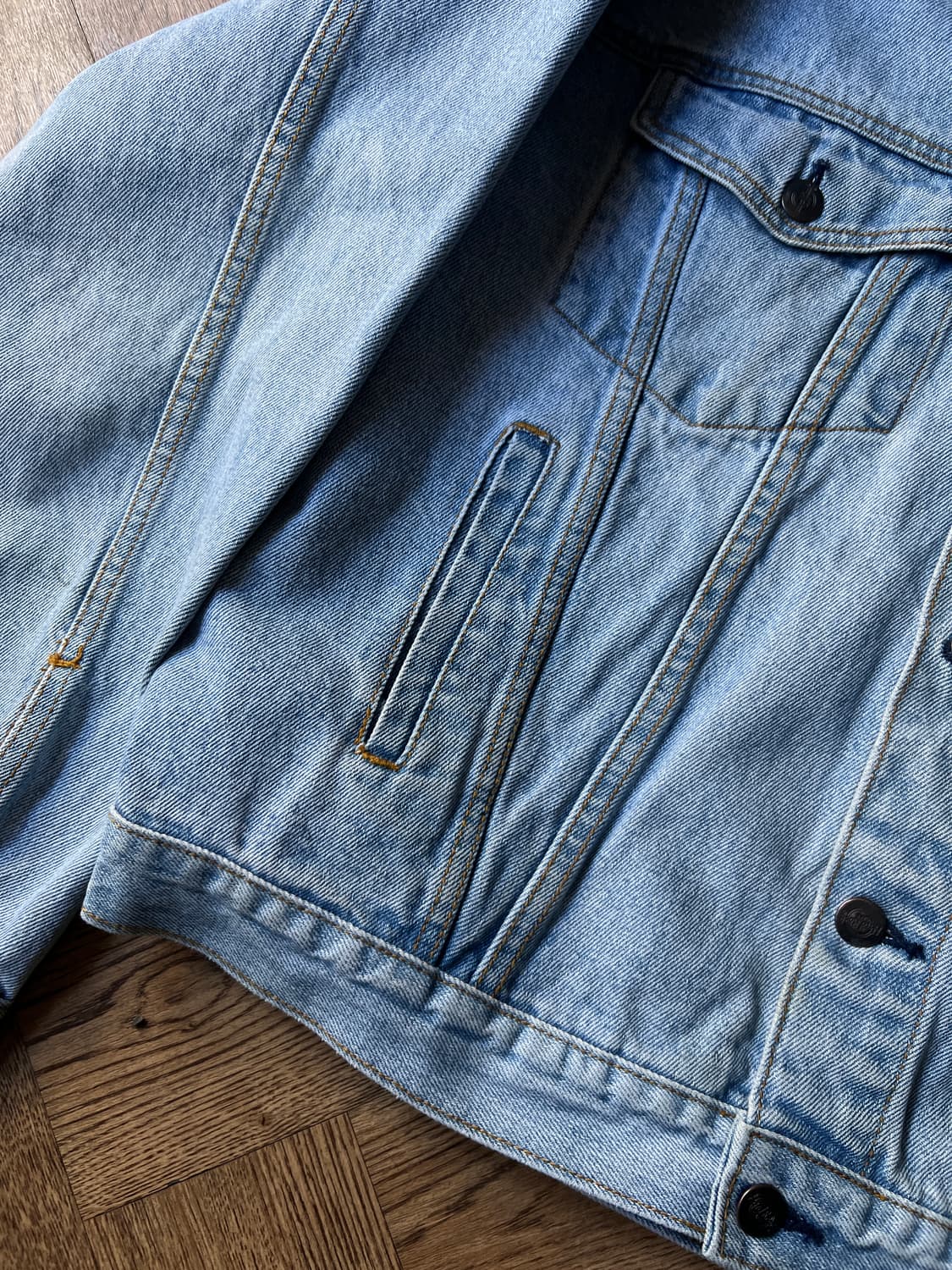 [L]90's 하드락카페 PARIS 세이브 더 플래닛 데님 트러커 자켓 상품이미지4