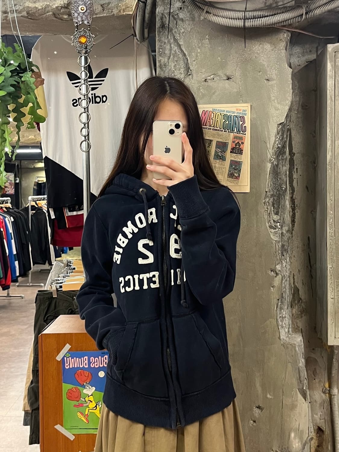 아베크롬비 후드집업 블랙 S #csz586 상품이미지2