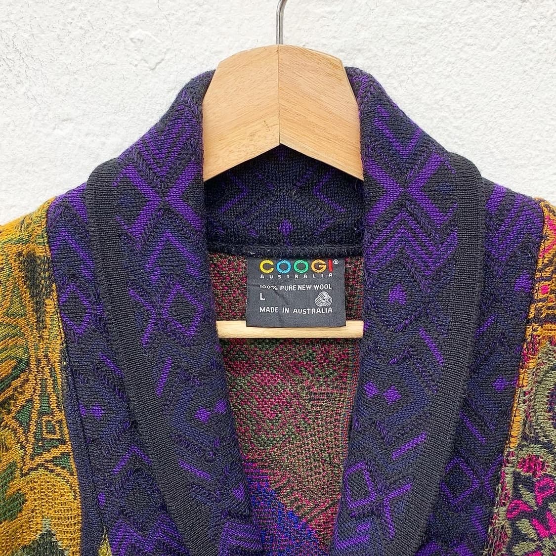 쿠지 멀티컬러 오스트레일리아 숄카라 가디건 상품이미지6