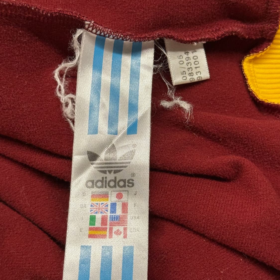 아디다스 버건디 옐로우 져지 트랙탑 110 상품이미지6