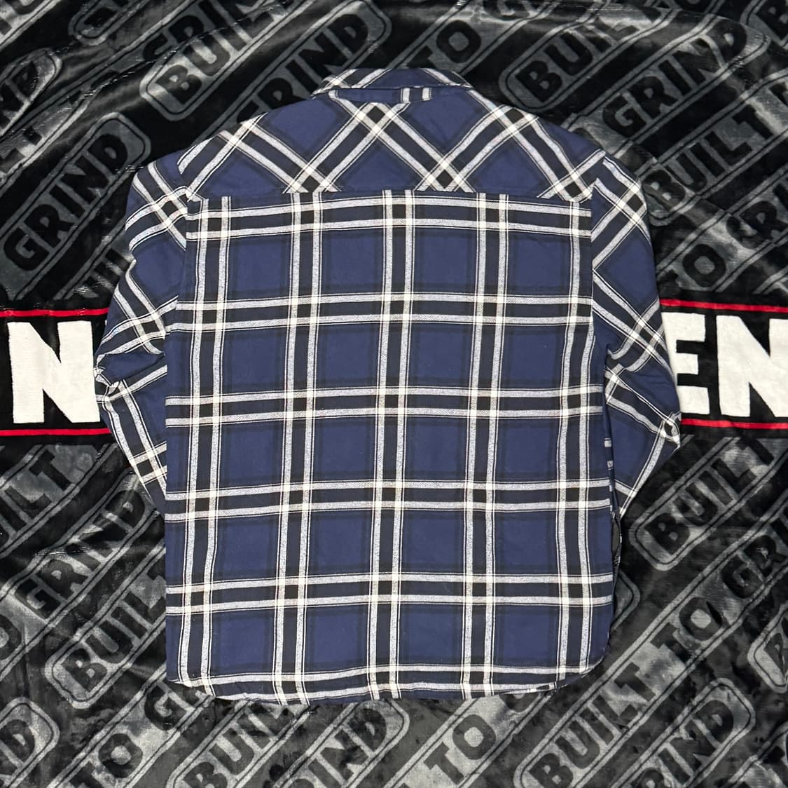 샤카웨어 퀼티드 셔츠 네이비 블루 체크 상품이미지2