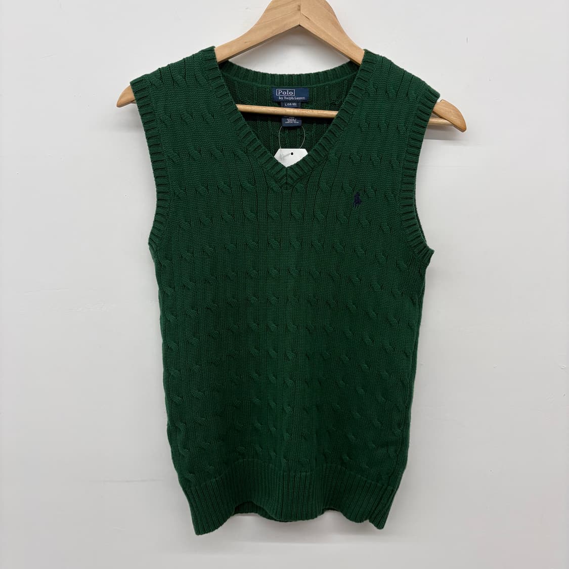 폴로 랄프로렌 케이블 니트 조끼 그린 여L 상품이미지2