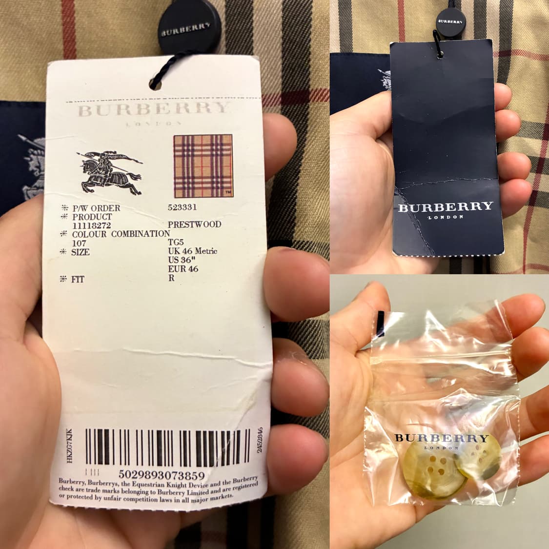 (46R/103)Burberry 버버리 개버딘 발마칸 싱글 트렌치코트 상품이미지10