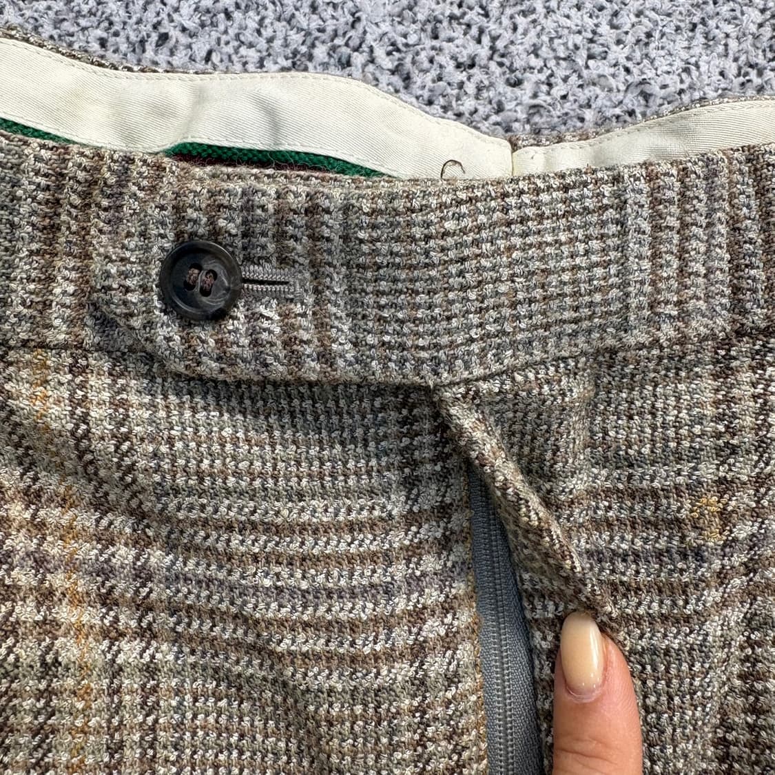 100 먼싱웨어 체크 울 레이온 바지 0414J 상품이미지2