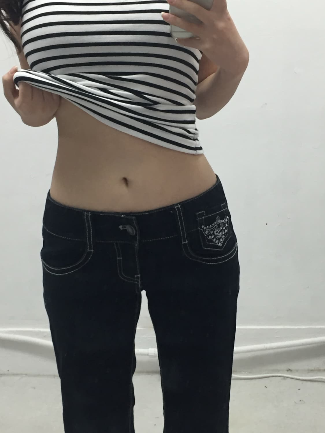 [EGOIST] 에고이스트 갸루 큐빅 y2k 부츠컷 데님 팬츠 상품이미지3