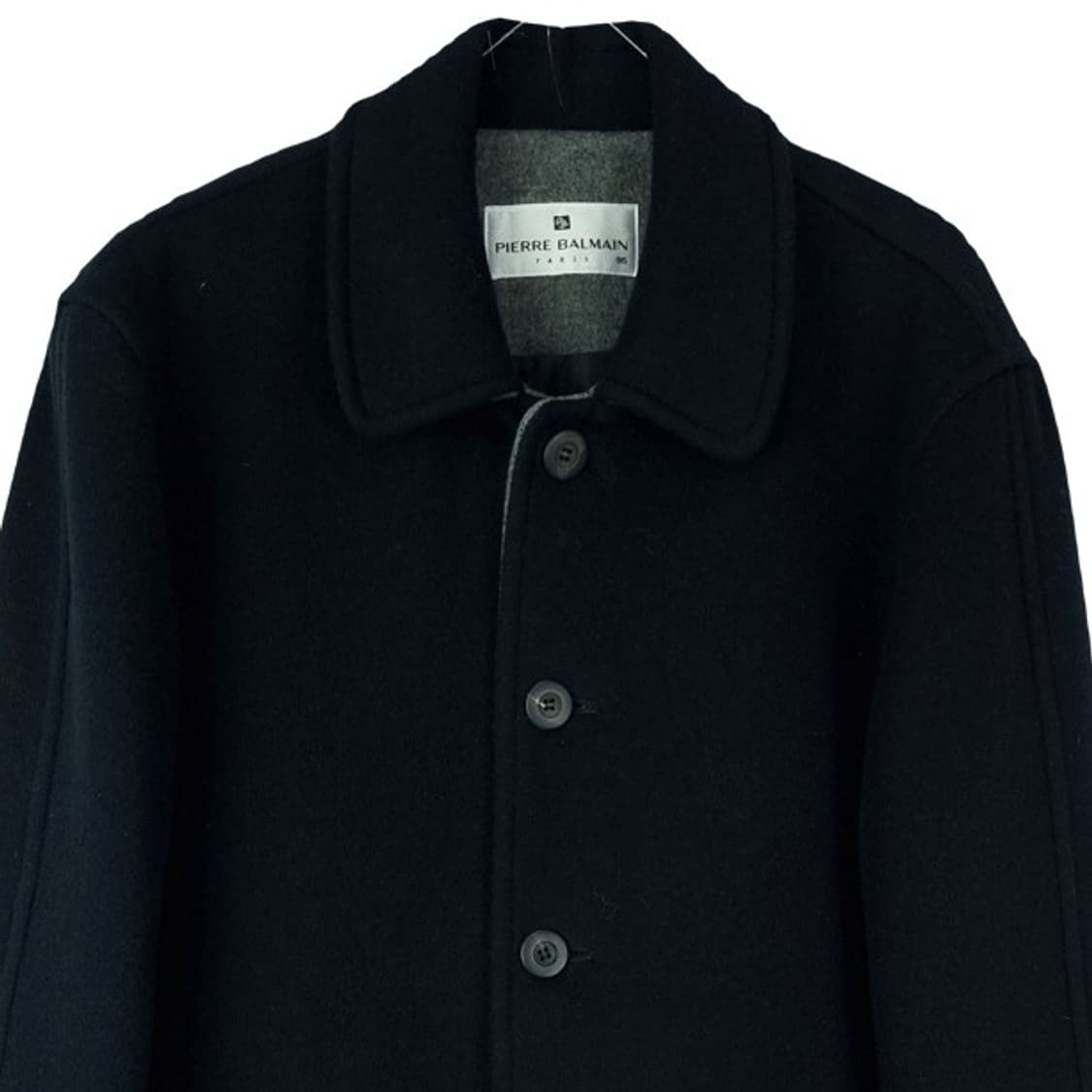 [피에르 발망] 오버핏 미들 모직 발마칸 코트 블랙 P01280 상품이미지4