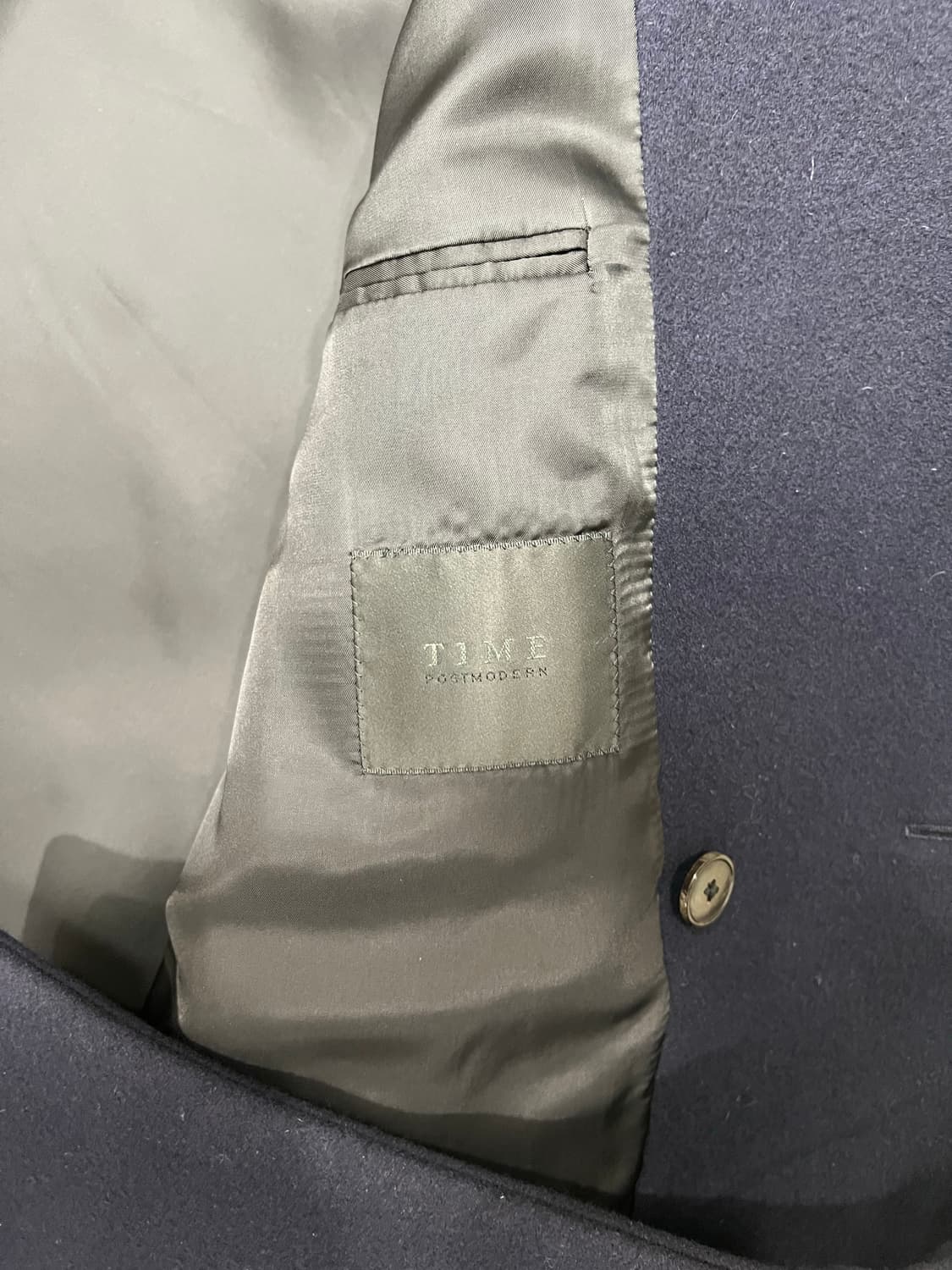 TIME 타임 포스트모던 오버사이즈 남성 네이비 코트 상품이미지4