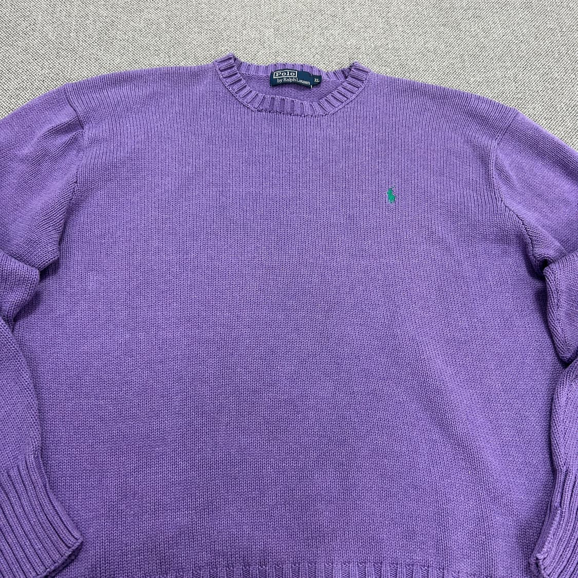 폴로 퍼플 코튼 니트(XL) 상품이미지4