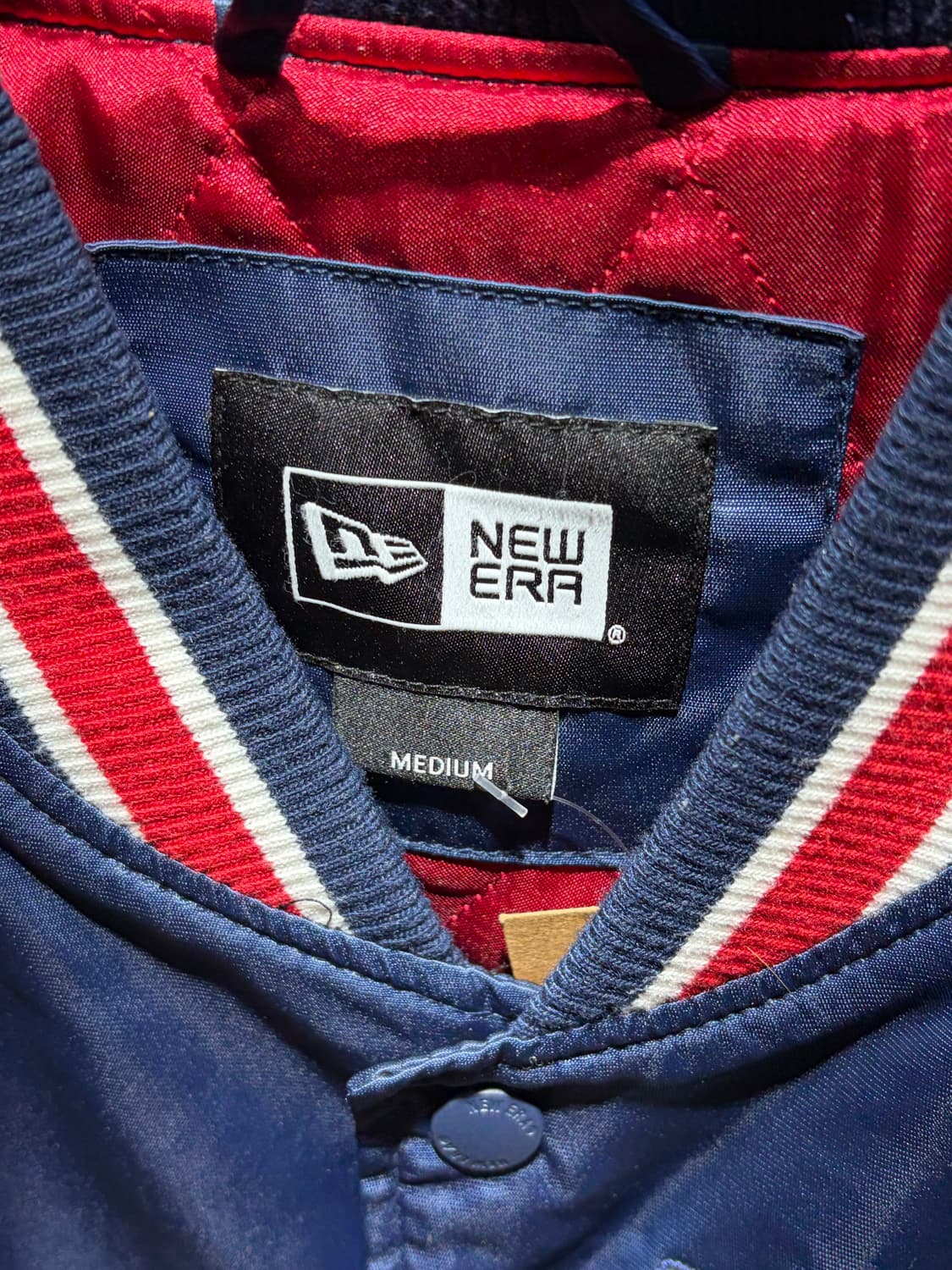 M NFL 빅로고 사틴 네이비 레드라인 바시티 상품이미지7