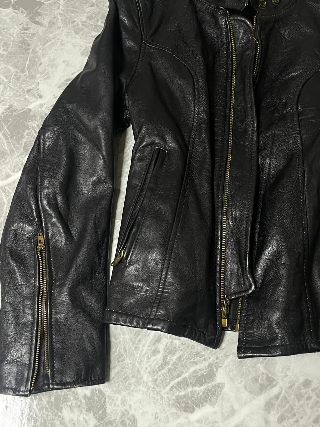 highneck leather rider jacket 상품이미지5