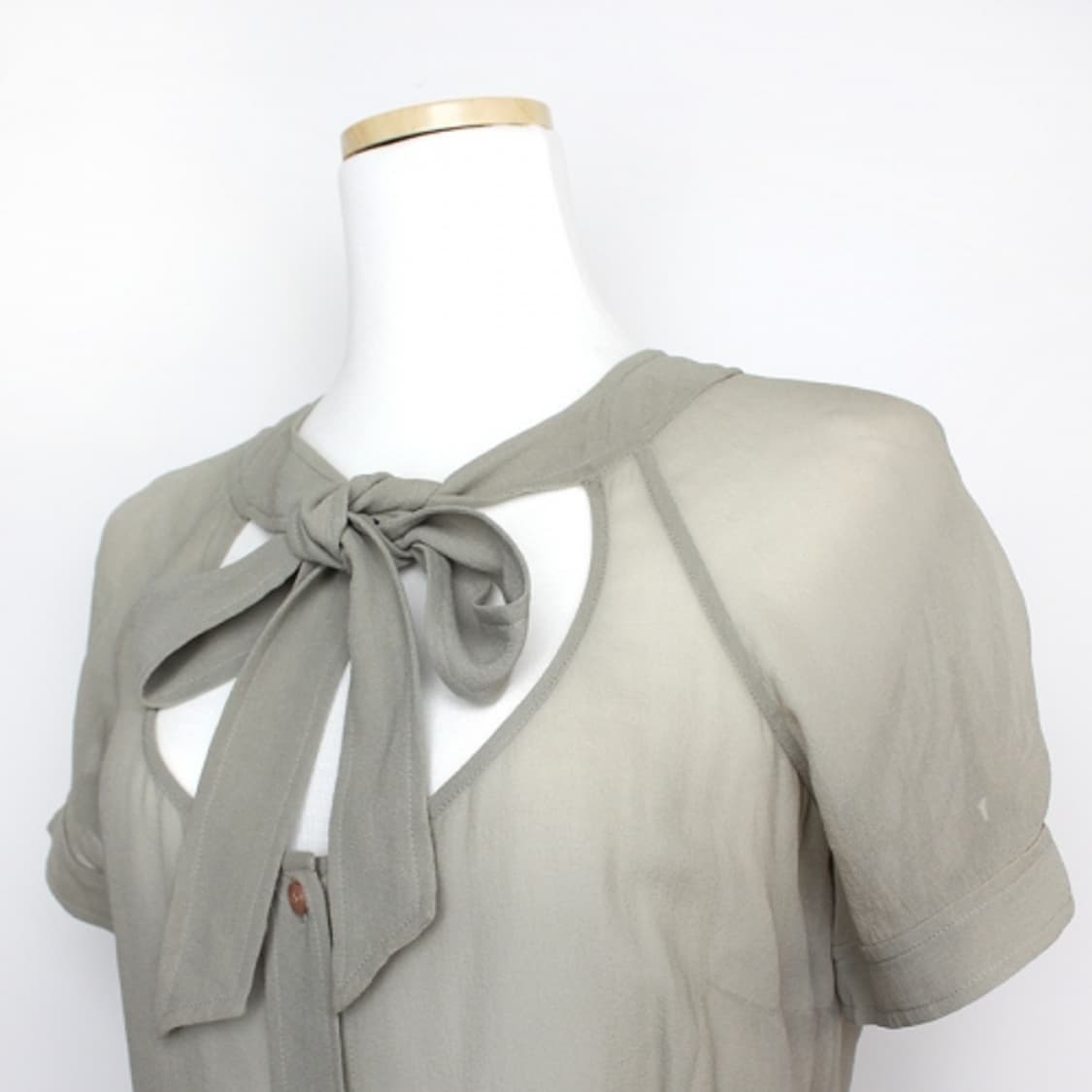 폴 스미스 그린그레이 블랙라벨 실크 블라우스 44 상품이미지4