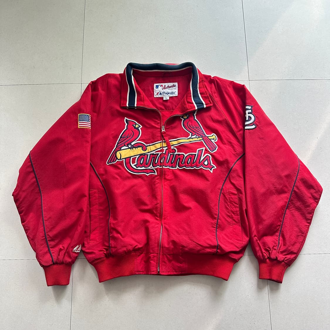 [L] 마제스틱 세인트루이스 카디널스 어센틱 후리스 안감 자켓 상품이미지1