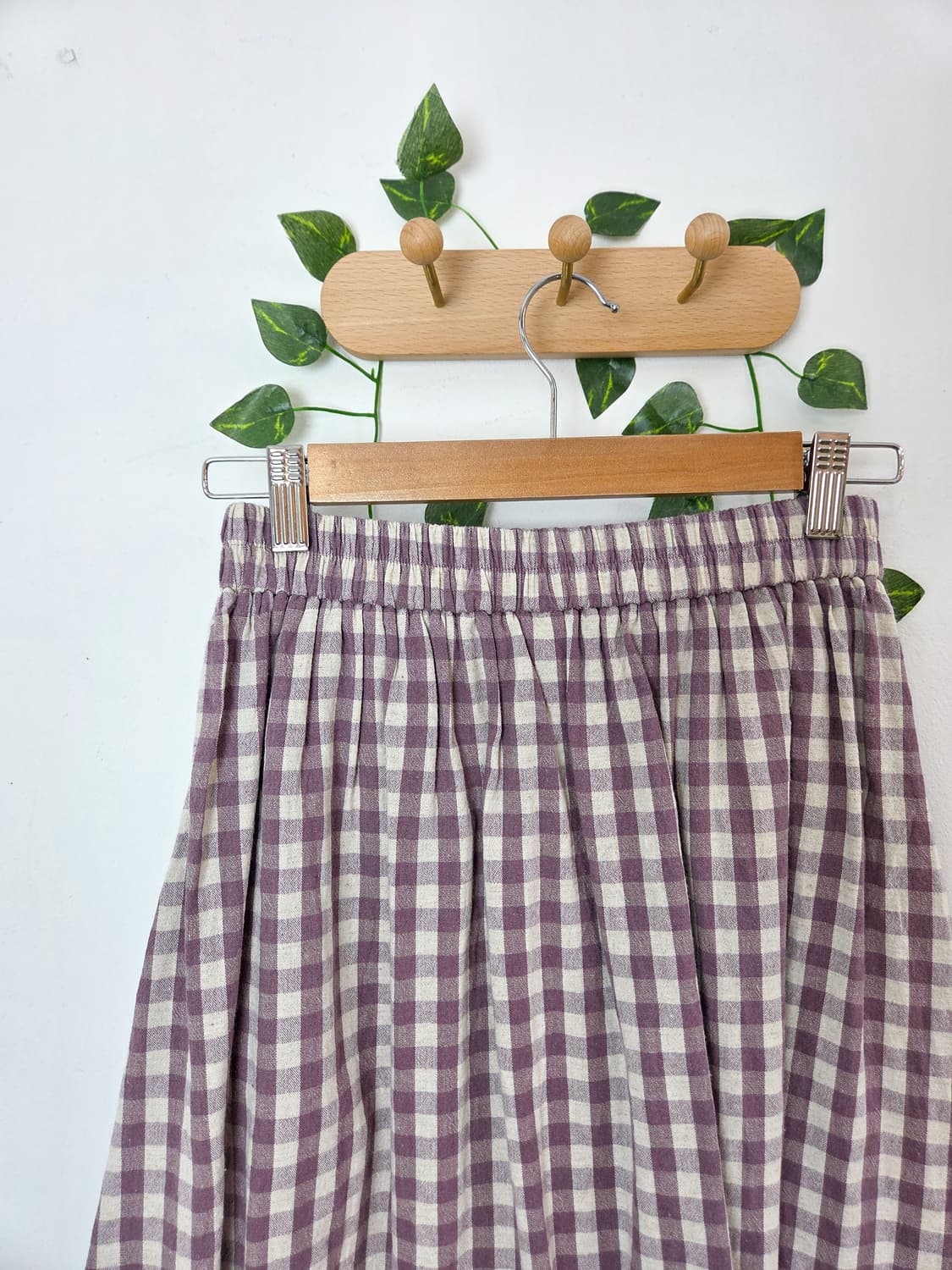 보라 체크 롱스커트 상품이미지6