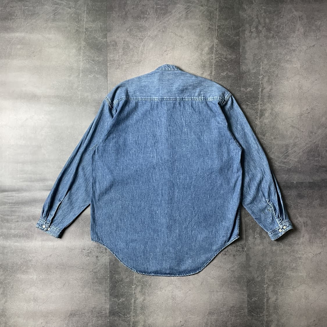 UNKNOWN 빈티지 데님 밴드칼라 코튼셔츠 A00401 상품이미지6