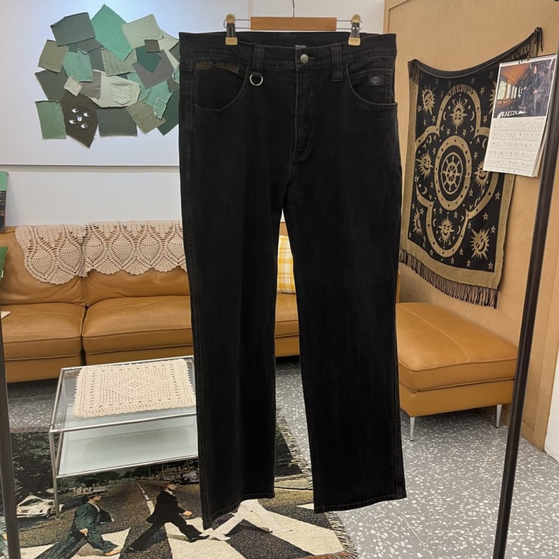 할리 데이비슨 모더레이싱 락시크 흑청 데님팬츠 C11642 상품이미지3