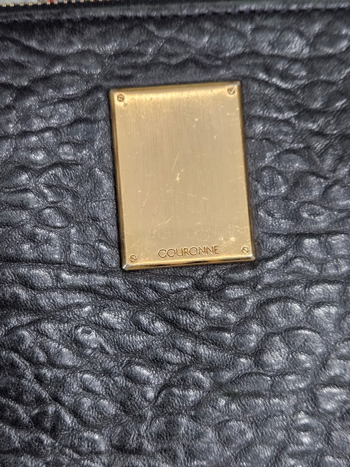 쿠론(COURONNE) 블랙 가죽 클러치백  상품이미지4