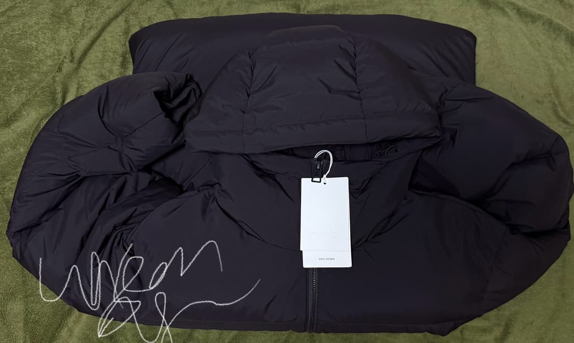 코스 Cos 퀼티드 후드 다운 재킷 다크브라운 xs 상품이미지5