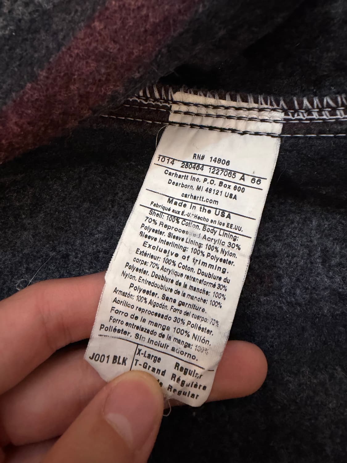 칼하트 OG 디트로이트 워크자켓 j001 블랙 상품이미지9