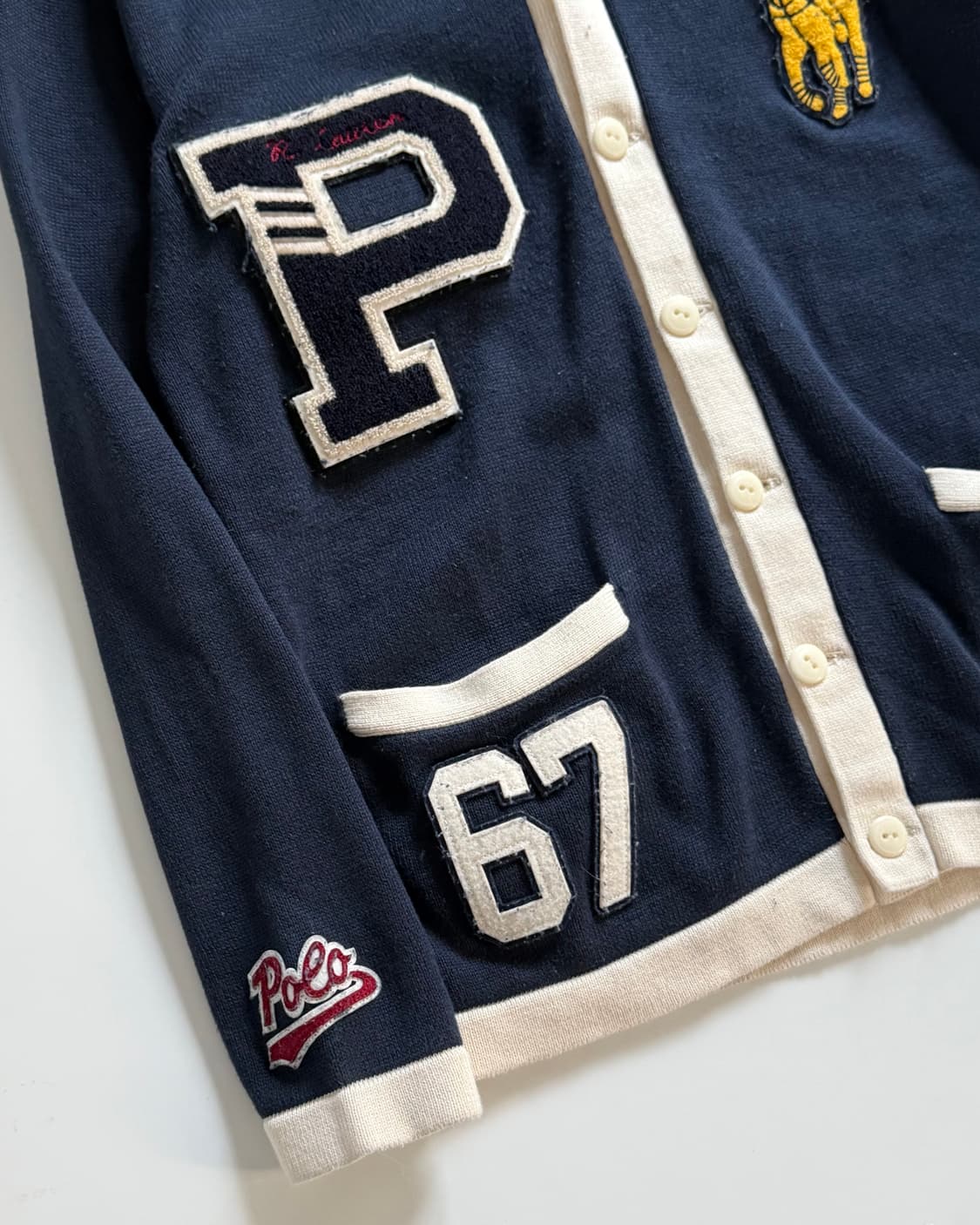 Polo 폴로 랄프로렌 신형 빅포니 레터맨 와펜 가디건 상품이미지3