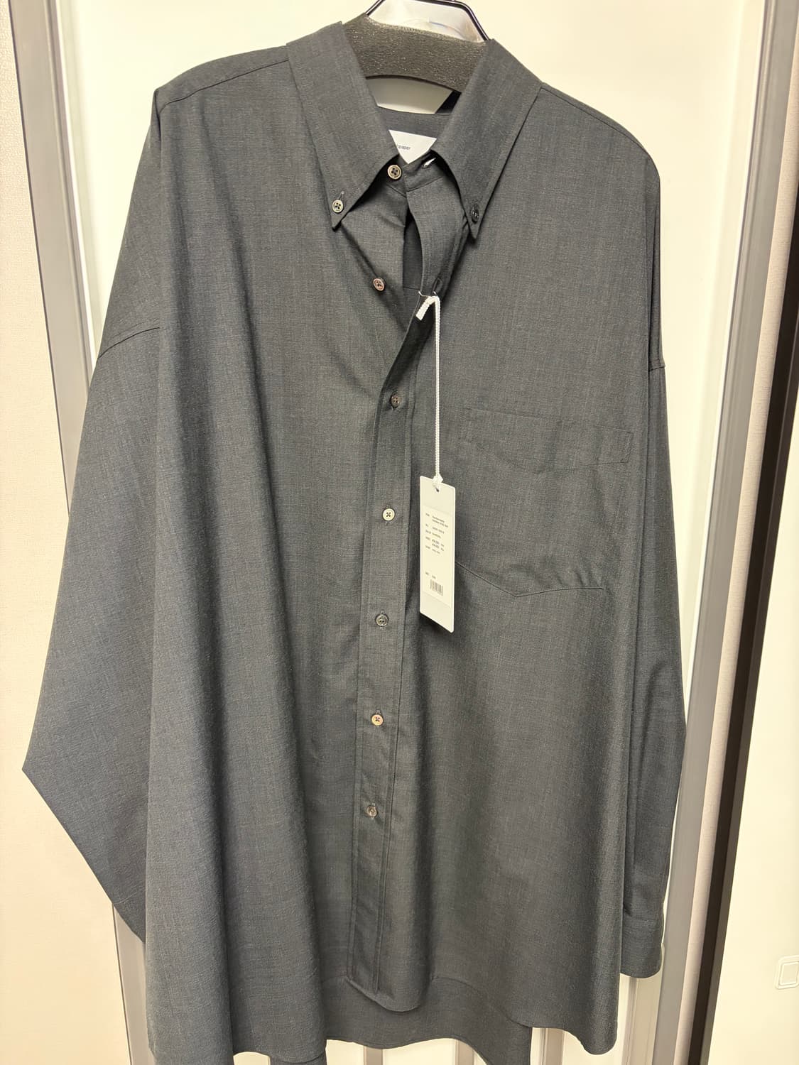 [OS] 그라프페이퍼 컬렉션 차콜 오버사이즈 셔츠  상품이미지2