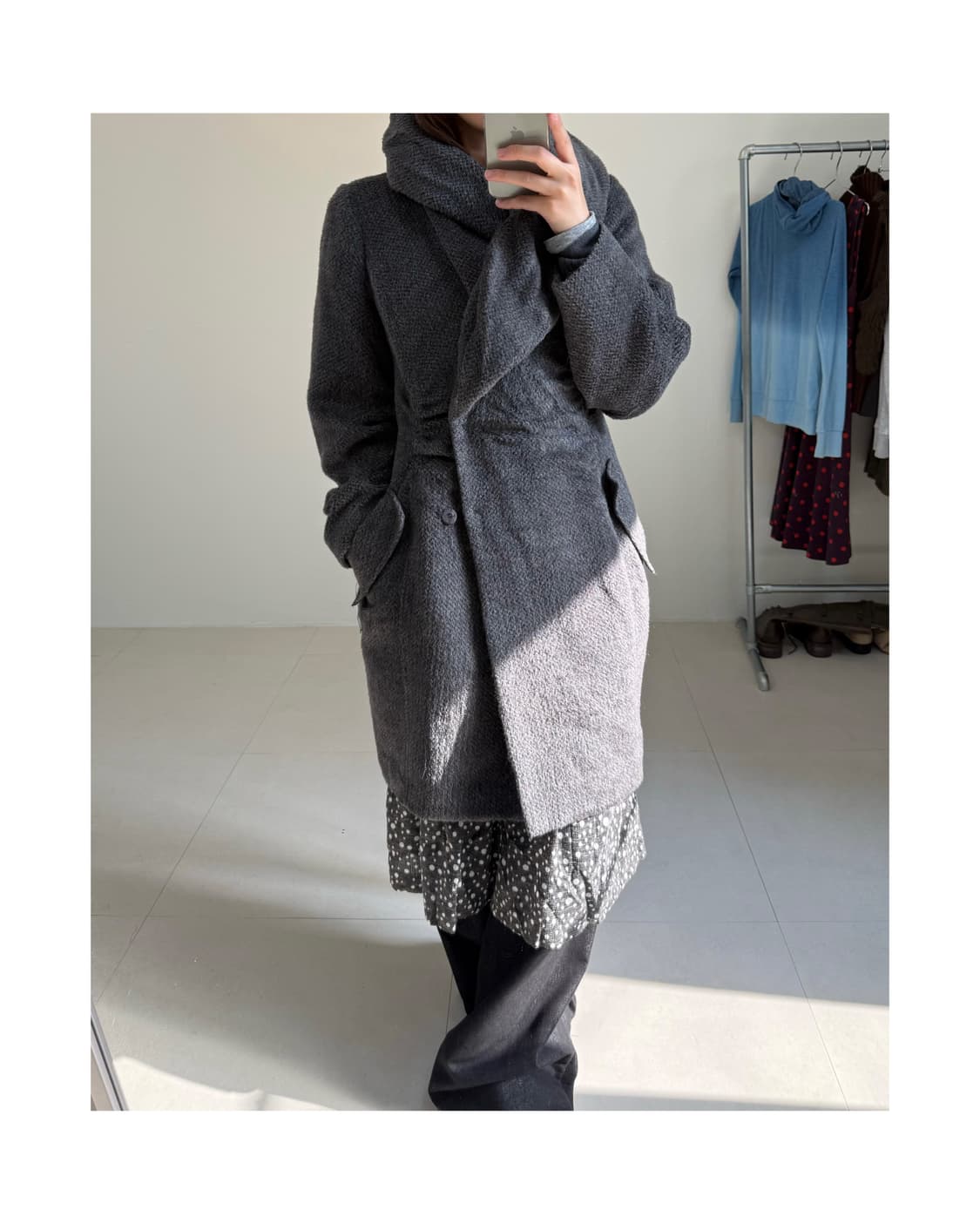 Bombyx m moore 울 혼방 반코트 상품이미지2