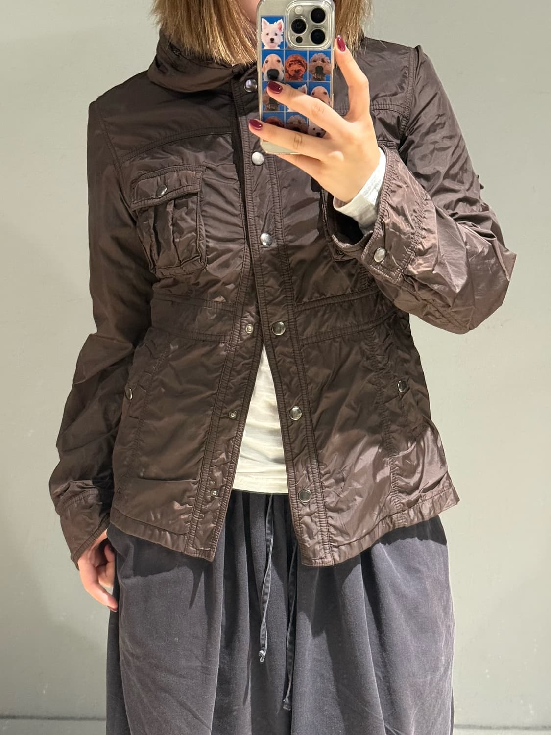 high-neck pocket detail nylon hood jk 상품이미지3