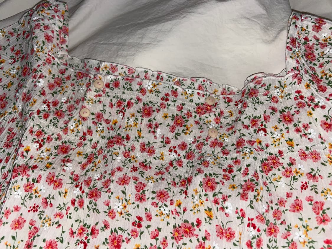 핑크 꽃 스퀘어넥 블라우스 상품이미지4