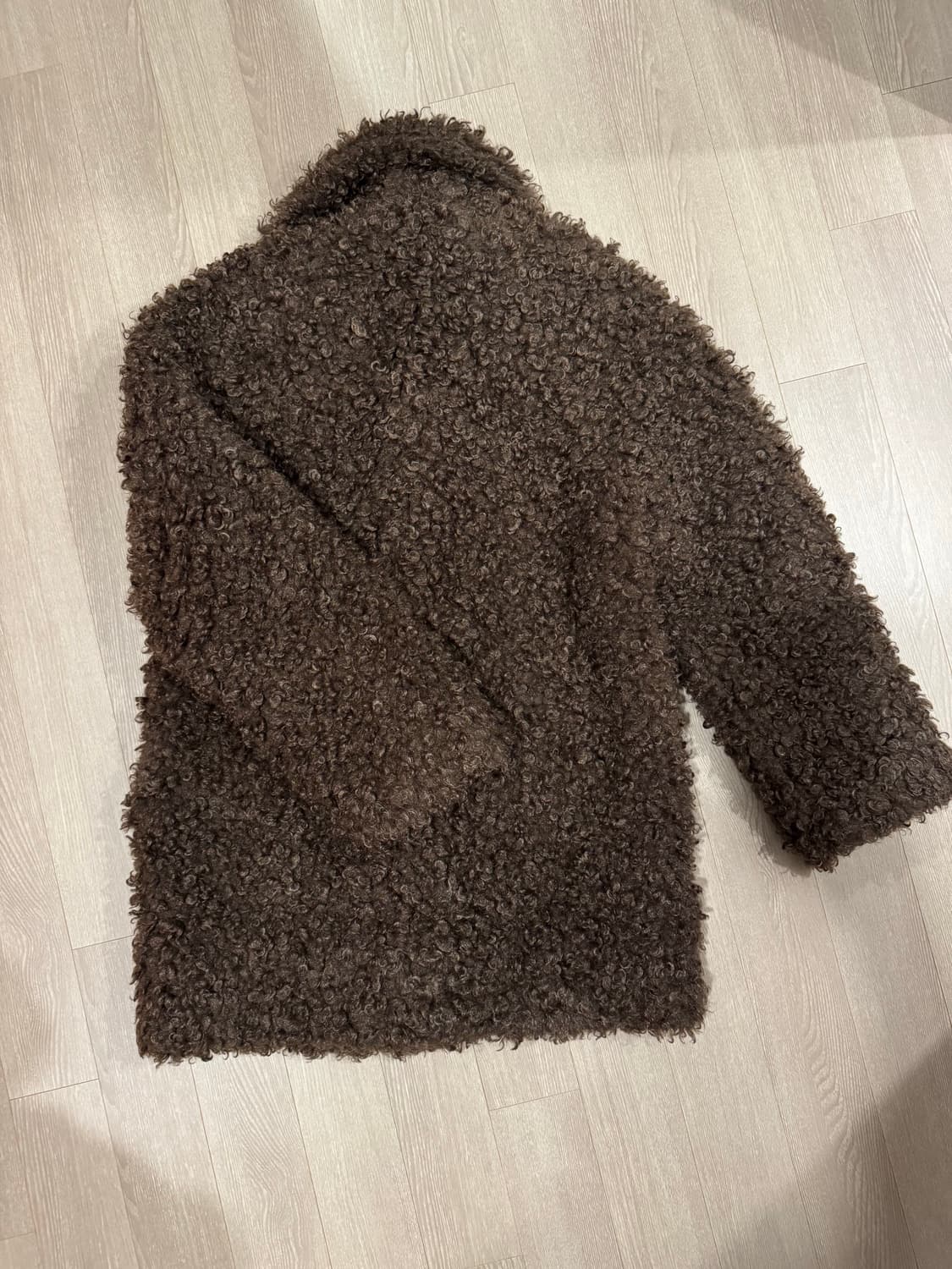 마이스 라그랑 퍼 더플 코트 브라운 free사이즈 상품이미지5