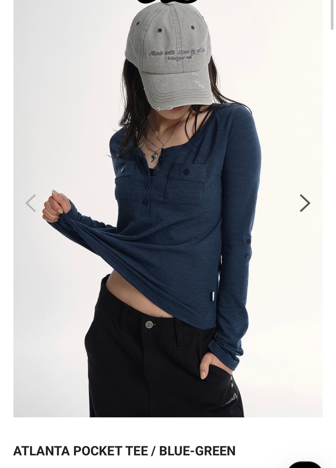 애즈온 ATLANTA POCKET TEE / BLUE-GREEN 상품이미지3