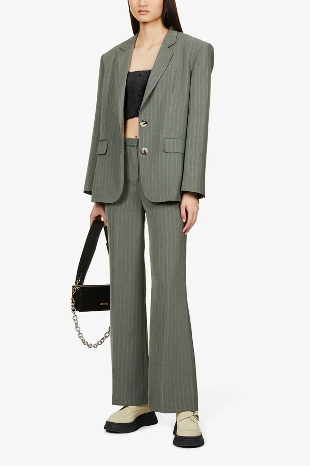 Musier Paris 빈티지 무드 오버핏 핀스트라이프 테일러드 자켓 상품이미지3