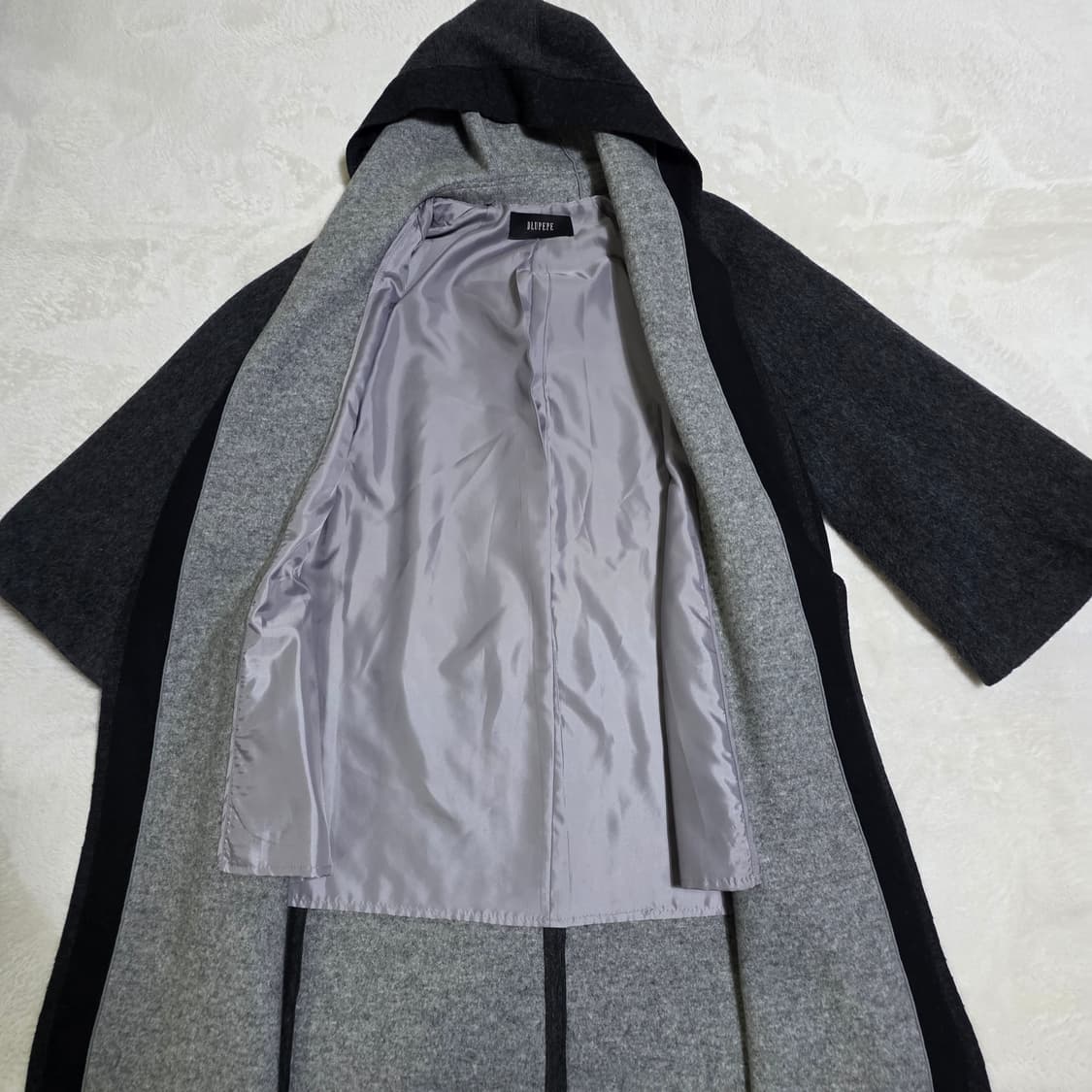 (55)여성 블루페페 오픈 울 후드 코트  상품이미지3