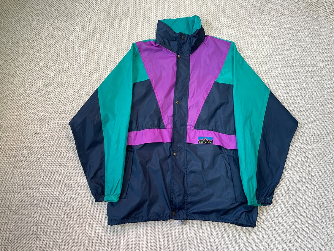 8~90s CAPT. COOK 트라이컬러 윈드브레이커 J03190 상품이미지1