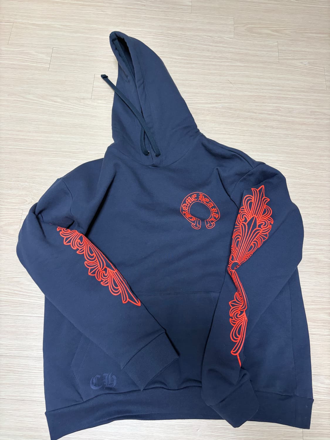 크롬하츠 플로랄 네이비 후드티 L사이즈 상품이미지1