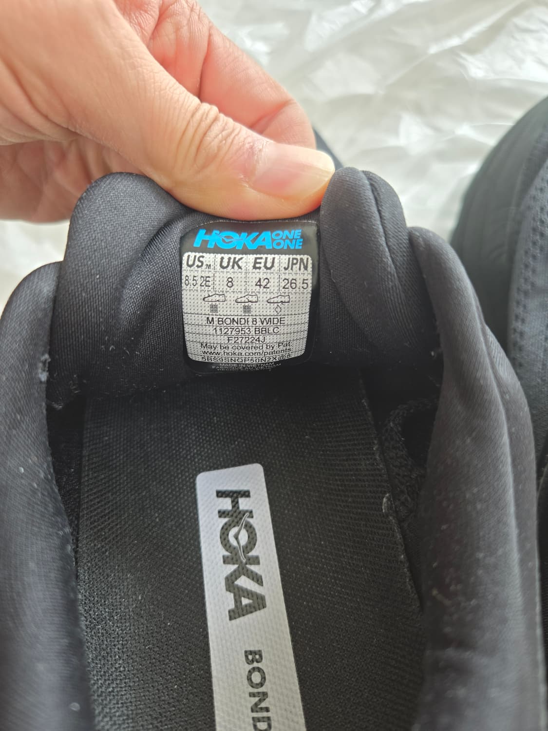 호카 본디8 와이드 블랙 265 상품이미지9