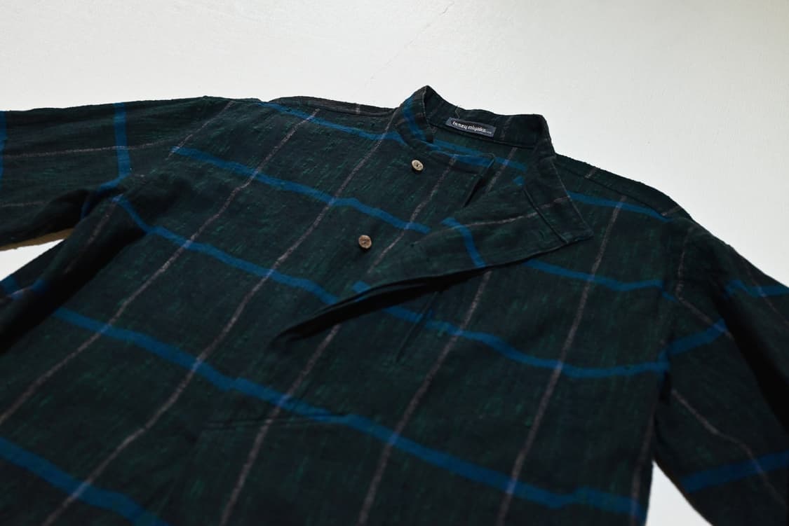 Issey miyake 80s indigo plaid check shir 상품이미지3