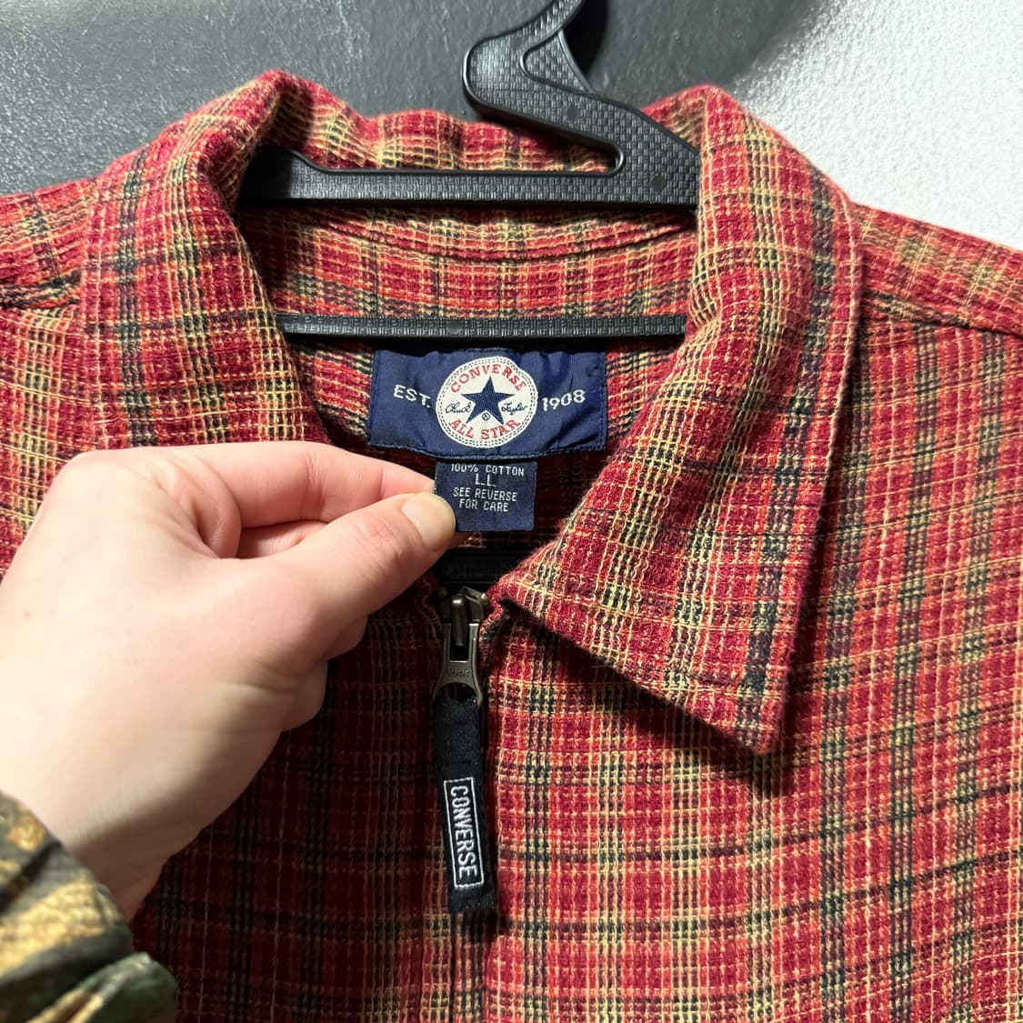 컨버스 더블포켓 타탄 체크 집업 셔츠 자켓 상품이미지6