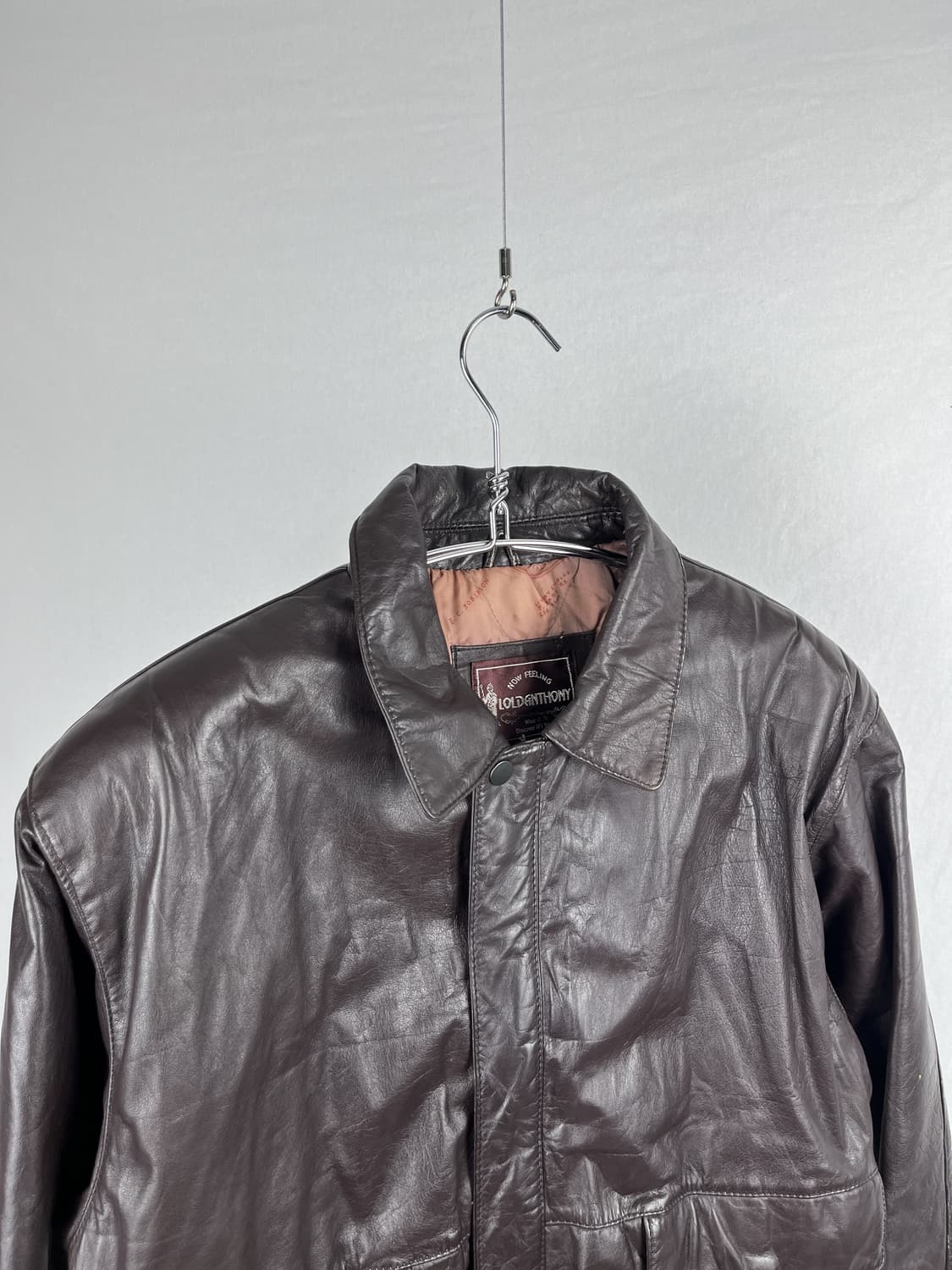 Vintage 소가죽 브라운 붐버자켓 상품이미지2